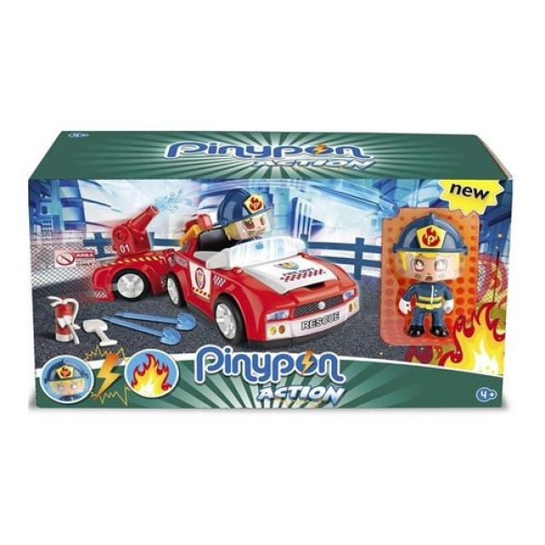 Pinypon Action Vehiculo Bombero Con Figura