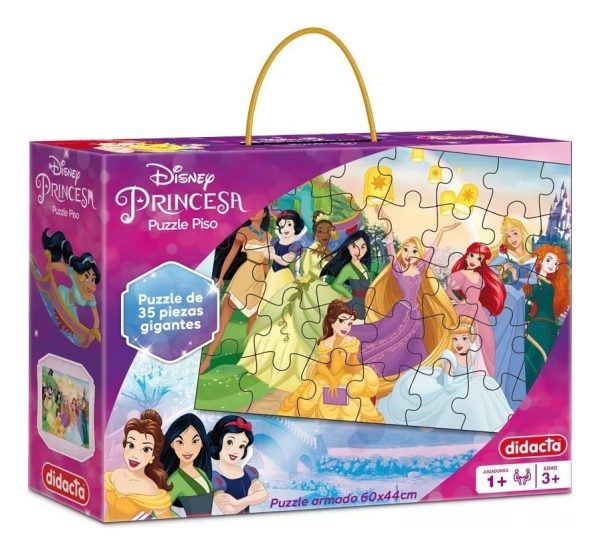 Puzzle De Piso Grande Princesas 60 X 44cm Didacta Mundo